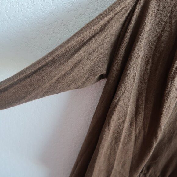 Guinevere by Anthropologie Chocolate Brown Draped Cardigan Size Medium cashmere - Picture 3 of 8